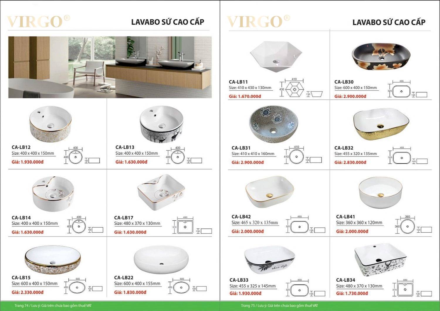 Catalogue và bảng giá Thiết bị vệ sinh VIRGO mới nhất /Page 38